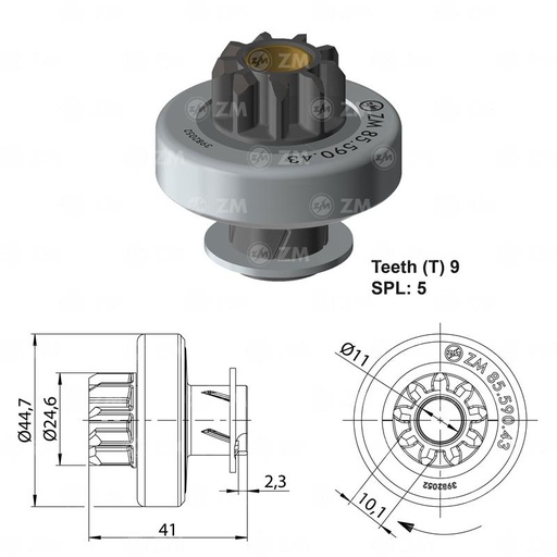 [8559043] BENDIX FORD FIESTA M.N. ARRQ VALEO 9D