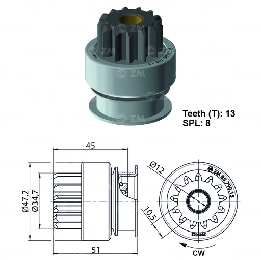 [8559006] BENDIX HYUNDAI TUCSON L-4 / KIA SOUL T-8