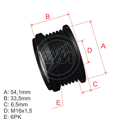 [96.000.78] POLEA RUEDA LIBRE CITROEN BERLINGO C2 C3 C4 C5C8 FIAT DUCATO PEUGEOT 306 307 406 LAND ROVER16X6 VOLVO S80 77362558 96.000.34