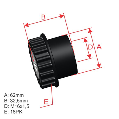 [96.000.90] POLEA RUEDA LIBRE VW VOLSKWAGEN TOUAREG 2.5TRANSPORTER T5 2.5 VOLVO XC90 18X16 070903201C070903201E 5533
