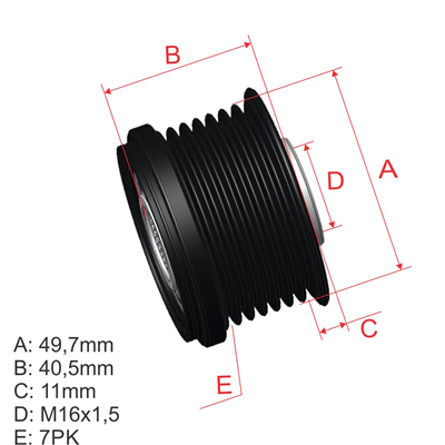 [96.010.01] POLEA RUEDA LIBRE MAZDA 3 1.6 MAZDA 6MITSUBISHI LANCER 2.0 08-09 NISSAN MICRA 1.2 6X17LF1818330A LW1818W11 23750AA070 F577572