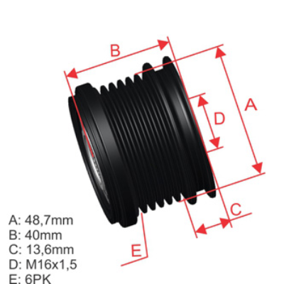 [96.012.27] POLEA RUEDA LIBRE MERCEDES A160 A210 A140 A19016X5 1661550215 6681550015 VKM03825 5411