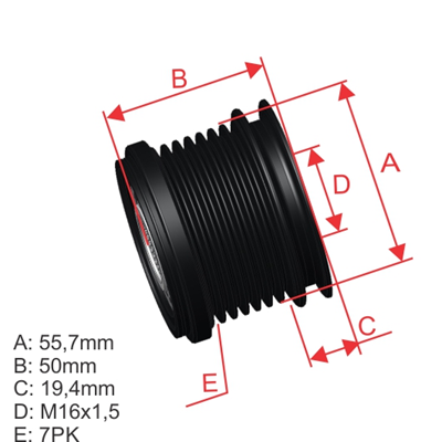 [96.012.30] POLEA RUEDA LIBRE MERCEDES BENZ C160 C180 C200C230 C250 CLK160 180 200 E200 250 SPRINTER 7X162711550215 595258 535016510 5673