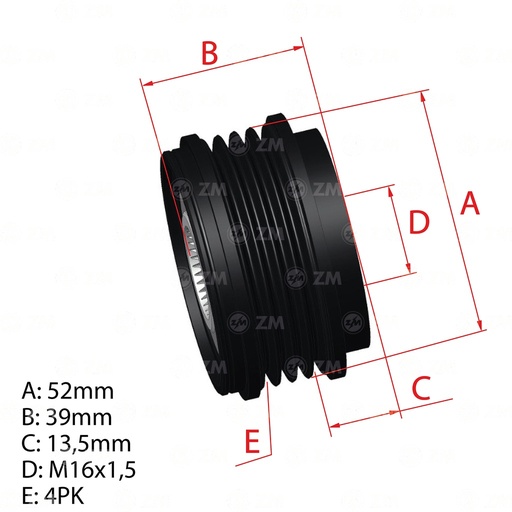 [96.012.49] POLEA RUEDA LIBRE FORD FOCUS 2.0L TITANIUM 4X16CM5E10A352CB CM5Z10344C