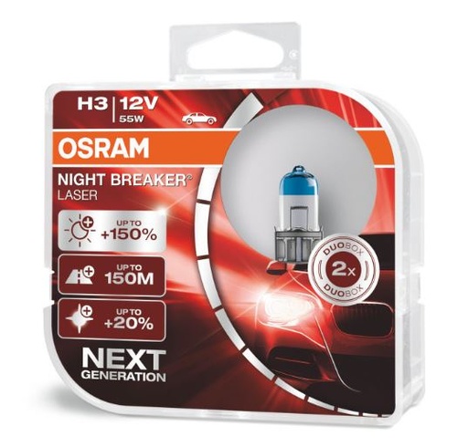 [OSR-64151NL] BOMBILLO H3 12V 55W PK 22s 150% +LUZ