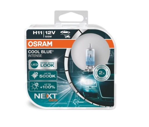[OSR-64211CBN] H11 12V  55W 5000K 100% MAS LUZ NEXT GEN