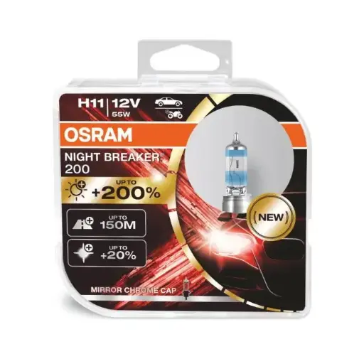 [OSR-64211NB200] H11 NIGHT BREAKER 200% MAS LUZ OSRAM 55W 12V