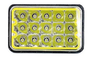 [LYT-4656A] UNIDAD SELLADA LED RECTANGULAR PEQUEA 15W 12/24V DRL AMBAR