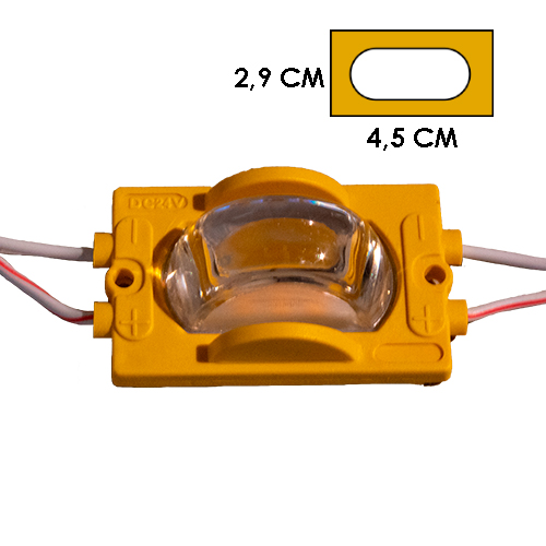 [LYT-4931AMO] MODULO 3LED CON LENTE AMARILLO 12V IP67