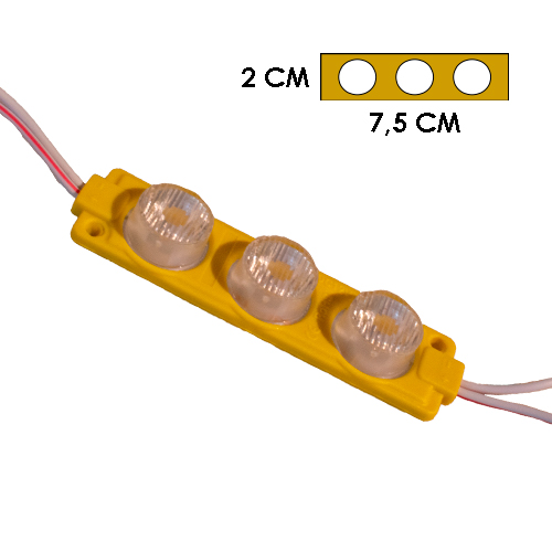 [LYT-7520AMO] MODULO 3LED CON DIFUSOR 3D AMARILLO 12V IP-67