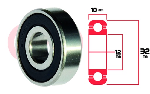 [RYT-6201-2RS] RODAMIENTO 6201 2RS ALT BOSCH WASPA MERCEDEZ BENZ UNIVERSAL