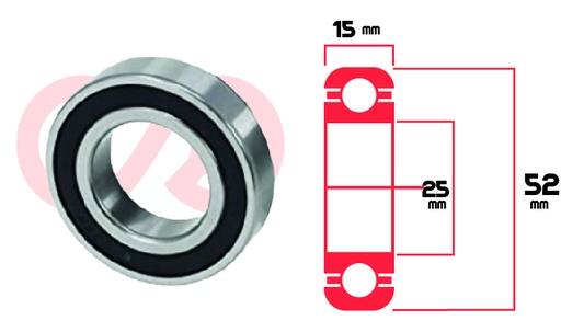 [RYT-6205-2RS] RODAMIENTO 6205 2RS UNIVERSAL
