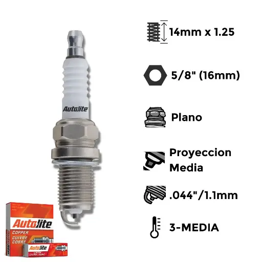 [A3923] Bujías Autolite Cobre X4 - NGK BKR6ES