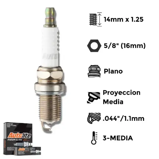 [AL-AAI3923] Bujías Autolite Iridium Niquel X4 - NGK BKR6ESZ-10