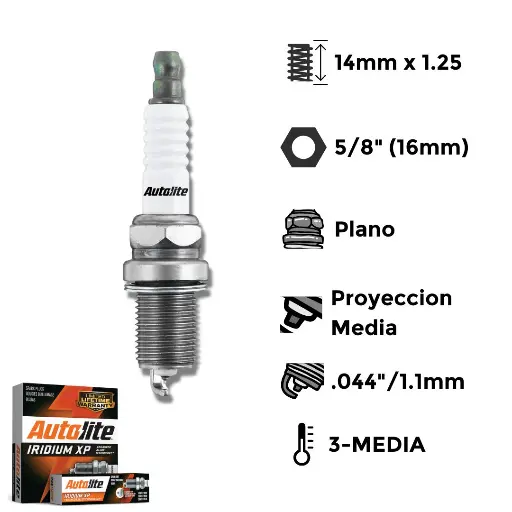 [AXP3923] Bujías Autolite Platino Níquel Resistencia X4 - NGK BKR6ESZ-10