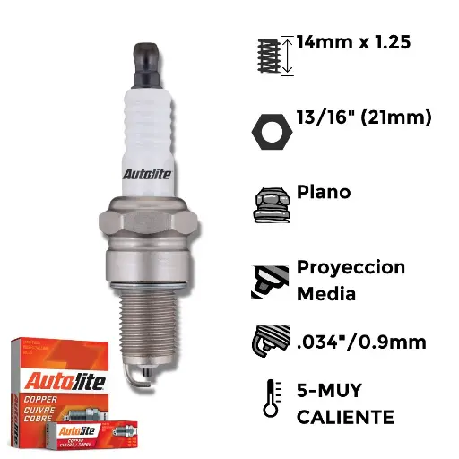 [AL-A65] Bujías Autolite Cobre X4 NGK BPR5ES ACEDELCO R44CXLS