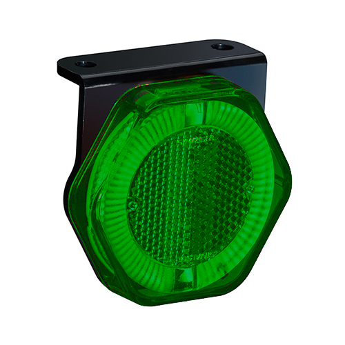 [SN2055-VD] LUZ HEXAGONAL DE POSICION LATERAL CON SOPORTE VERDE BIVOLT