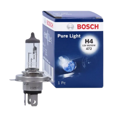 [B-1987302041] BOMBILLO HALOGENO H4 P43 12V 55/60W FARO PURE LIGHT OEM CAJA UNIDAD 1987302803 64193 50440 GL11 12342
