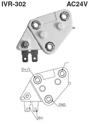[IVR-302] REGULADOR INCORPORADO CONTORNILLO TIPO DELCO NEW ERA