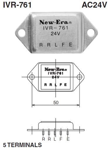 [IVR-761] REGULADOR PLAQUETA ALT. NISSAN 24V 5 PINES NEW ERA