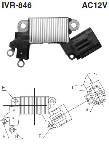 [IVR-846] REGULADOR ALTERNADOR NPR MOD NUEVO 12V - IH-767 NEW ERA