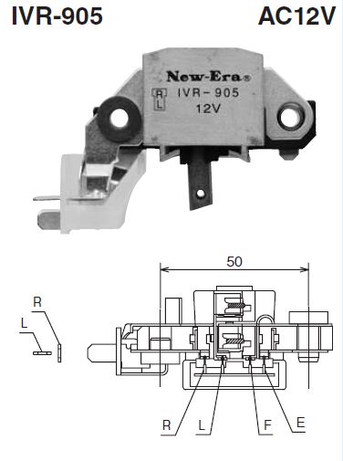 [IVR-905] REGULADOR ALTERNADOR MAZDA TURBO 12V - IM-208 NEW ERA