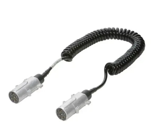[EJ-611080] Cable 7V Negro Resortado De 4,5M 15Ft (24V)Iso 1185 - Typ N