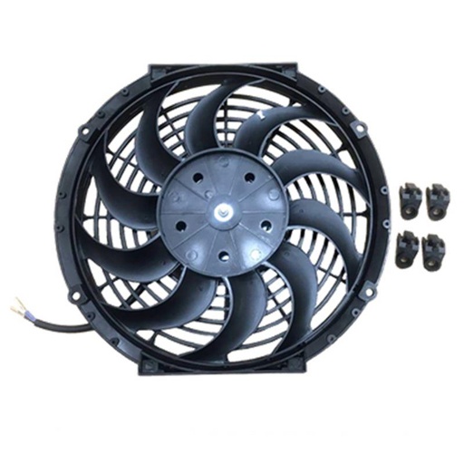 [GE1145] Motoventilador Universal 12" 12V 2794 10Aspas Ø Motor Horario P80W Aspira Ø Helice286Mm Sin Aire