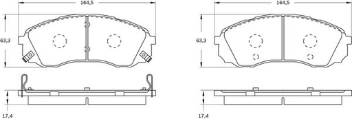 [B-0986BB0925] Pastilla De Freno Del New Blue Fmsi 8775-D1566 Hyundai H1 2010 - 06, Kia Carnival 2010 - 06, Kia Sedona 06  