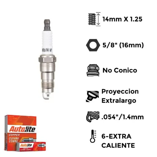 [A2546] Bujías Autolite Cobre X4 - NGK BKR6EKC BOSCH FR7LDC