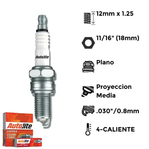 [A4164] Bujías Autolite Cobre X4 - NGK DR8EA
