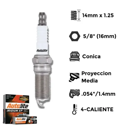 [AXP5682] Bujía Autolite Iridium - NGK LFR6A BOSCH FR7ME CHAMP REA6MC DENSO K20HR-U1